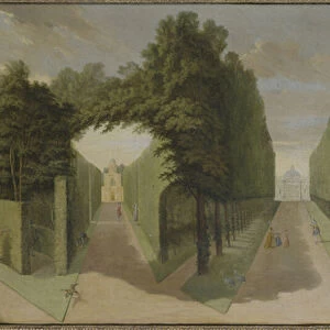 View of the Bagnio and Comed Building alleys, Chiswick Villa (oil on canvas)