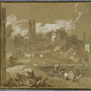 View of Campo Vacino, Rome, 1767