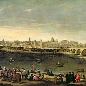 View of the City of Zaragoza (oil on canvas)