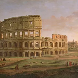 View of the Colosseum with the arch of Constantine, c. 1716
