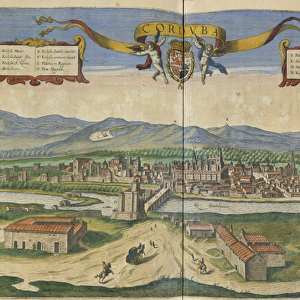 View of Cordoba (hand coloured engraving)
