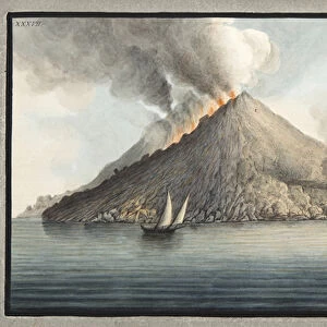 View of the island of Stromboli taken by Monsieur Fabris, Plate XXXVII