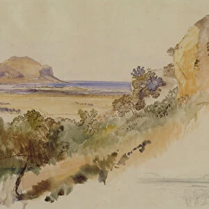 View near Palermo, 1847 (pen & ink with w / c over pencil on paper)