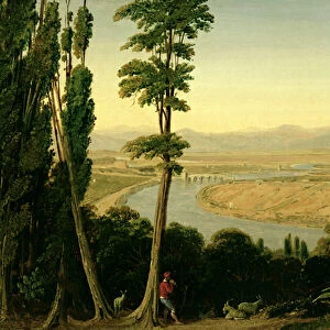A View of the Tiber and the Roman Campagna from Monte Mario, 1829 (oil on paper laid