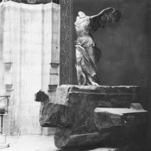 View of the Victory of Samothrace in the Louvre museum, c