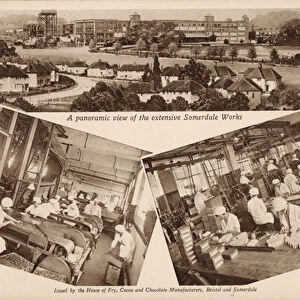 Views of the Somerdale works of chocolate manufacturers, Js Fry and Sons, Keynsham, Somerset (b / w photo)