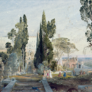 The Villa d Este, 19th century (watercolour on paper)