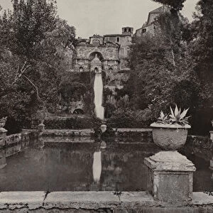 Villa D Este, Tivoli, Cascade of the Fountain of the Organ (b / w photo)