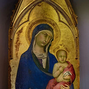 Detail of the Virgin and Child, The Virgin with the Child flanked by St. Magdalene, St. Dominic, St. Peter and St. Paul, 1320-21 (tempera, gold and silver leaf on panel)