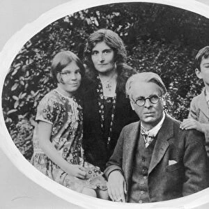 William Butler Yeats (1865-1939) with his wife Georgie Hyde Lees and children Anne