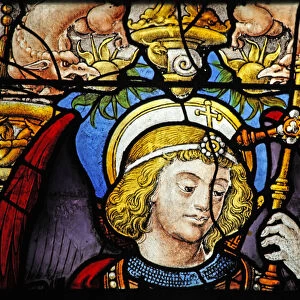 Window w1 depicting St Michael and a donor (stained glass)