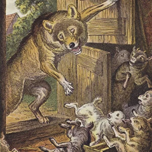 The Wolf and the Seven Young Goats (colour litho)
