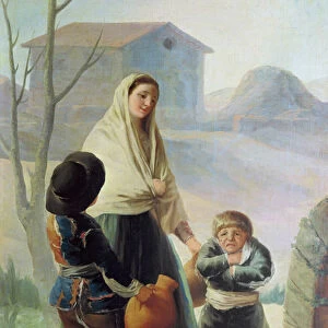 A Woman and two Children by a Fountain, 1786-7 (oil on canvas)