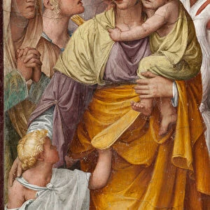 Woman and children, detail of the Passion and Crucifixion of Christ, 1529 (fresco)