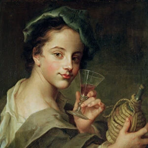 Woman with a Glass of Wine (oil on canvas)