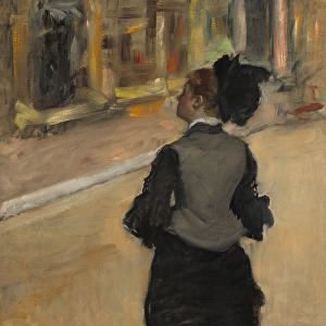 Woman Viewed from Behind (Visit to the Museum), c. 1879-85 (oil on canvas)