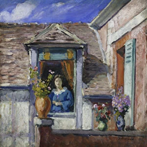 Woman at the window; Femme a la Fenetre, (oil on canvas)