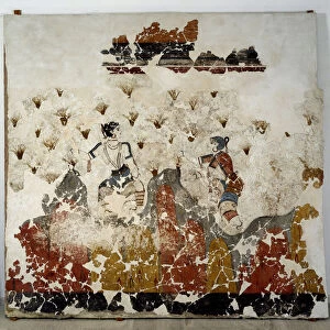 Women picking saffron. 16th century BC (fresco)