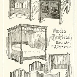 Wooden Bedsteads, by Heal and Son and Js Henry and Company (engraving)