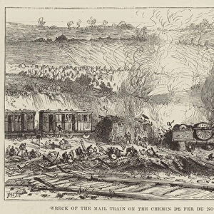 Wreck of the Mail Train on the Chemin de Fer du Nord, France (engraving)