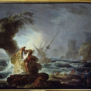 Wreck. Painting by Pierre Charles Le Mettay (1726-1759), 18th century. Fecamp, Musee Centre Des Arts