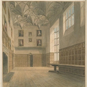 Yorkshire - York - Heslington House Interior, 1818 (w / c on paper)