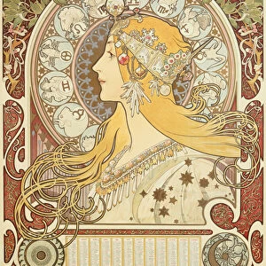 Zodiac calendar for La Plume, 1896 (litho)