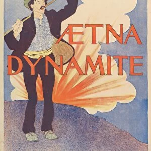 Aetna Dynamite 1895 Lithograph Sheet 18 13 / 16