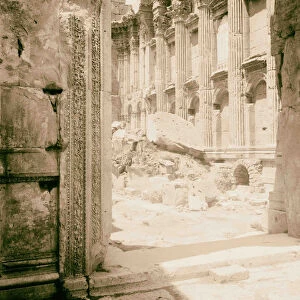 Baalbek Looking Temple Bacchus doorway 1900 Lebanon