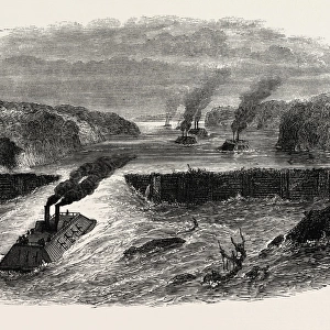 Baileys Dam on the Red River, American Civil War, United States of America, US
