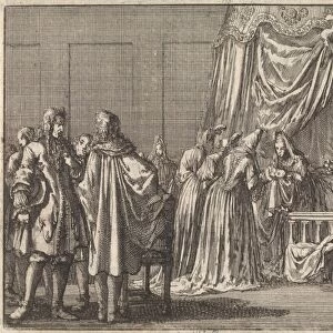 Birth of the son of King James II of England, 1688, Jan Luyken, Pieter van der Aa (I)