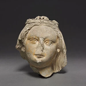 Crowned Female Head Fragment 1400-1420 France