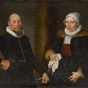 Double portrait Lienhard LAOEtzelmann wife Margreth Wohnlich