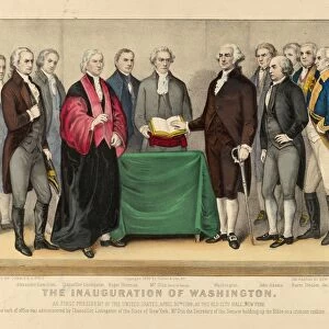 Drawings Prints, Print, Inauguration, Washington, First, President, United, States