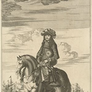 Equestrian Portrait of Charles II, King of England, Jan Luyken, Anonymous, Jan Claesz