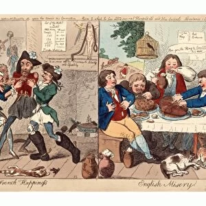 French happiness English misery, Cruikshank, Isaac, 1756?-1811?, engraving 1793
