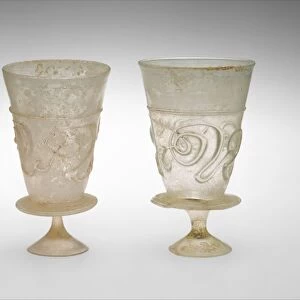 Goblets, Applied Decoration, 11thearly 12th century, Attributed, Iran, Glass, colorless