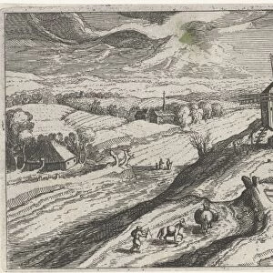 Hill landscape with a windmill, Josse van Liere, Hendrick Hondius (I), unknown, 1614