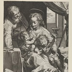 Holy Family 1577 Engraving Sheet 13 1 / 8 9 1 / 2