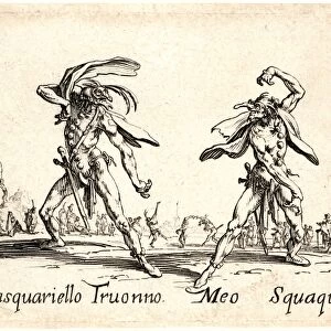 Jacques Callot (French, 1592 - 1635). Pasquariello Truonno and Meo Squaquoa, 1622