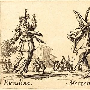 Jacques Callot, French (1592-1635), Riciulina and Metzetin, c. 1622, etching