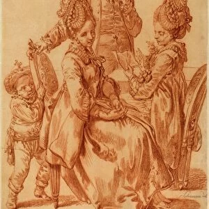 Johann Eleazar Schenau, German (1737-1806), The Letter, red chalk on laid paper