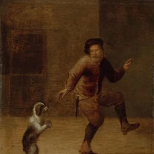 A Man Dancing with a Dog, attributed to Francois Verwilt, c. 1640 - c. 1660