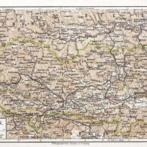 Map of Karnten, Austria, 1899