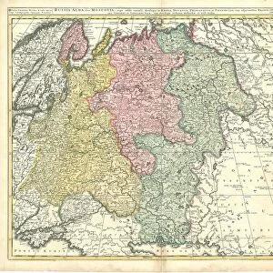 Map Russia Alba sive Moscovia regio valde extensa divisaque