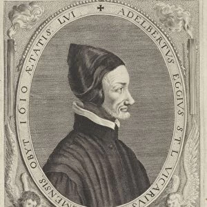 Portrait of Adelbertus Gerbrandsz. Eggius chaplain in Haarlem, The Netherlands, print