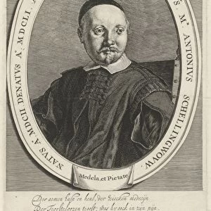 Portrait of Antonius Schellingwou, Jan Matham, And. v. K. 1628 - 1648