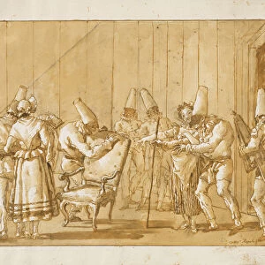 Punchinello Helped Chair Giovanni Domenico Tiepolo