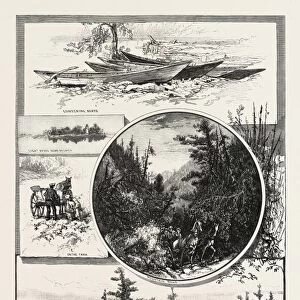 Scenes on the Upper Ottawa, Canada, Nineteenth Century Engraving