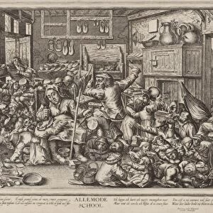 The Shoemaker and the spinster as schoolmasters, Pieter de Bailliu (I), Pieter van der Borcht